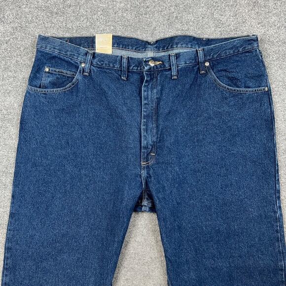 Wrangler Jeans Mens 46 Blue Straight 5 Star Relaxed Fit U-Shape Premium Denim - Picture 3 of 11